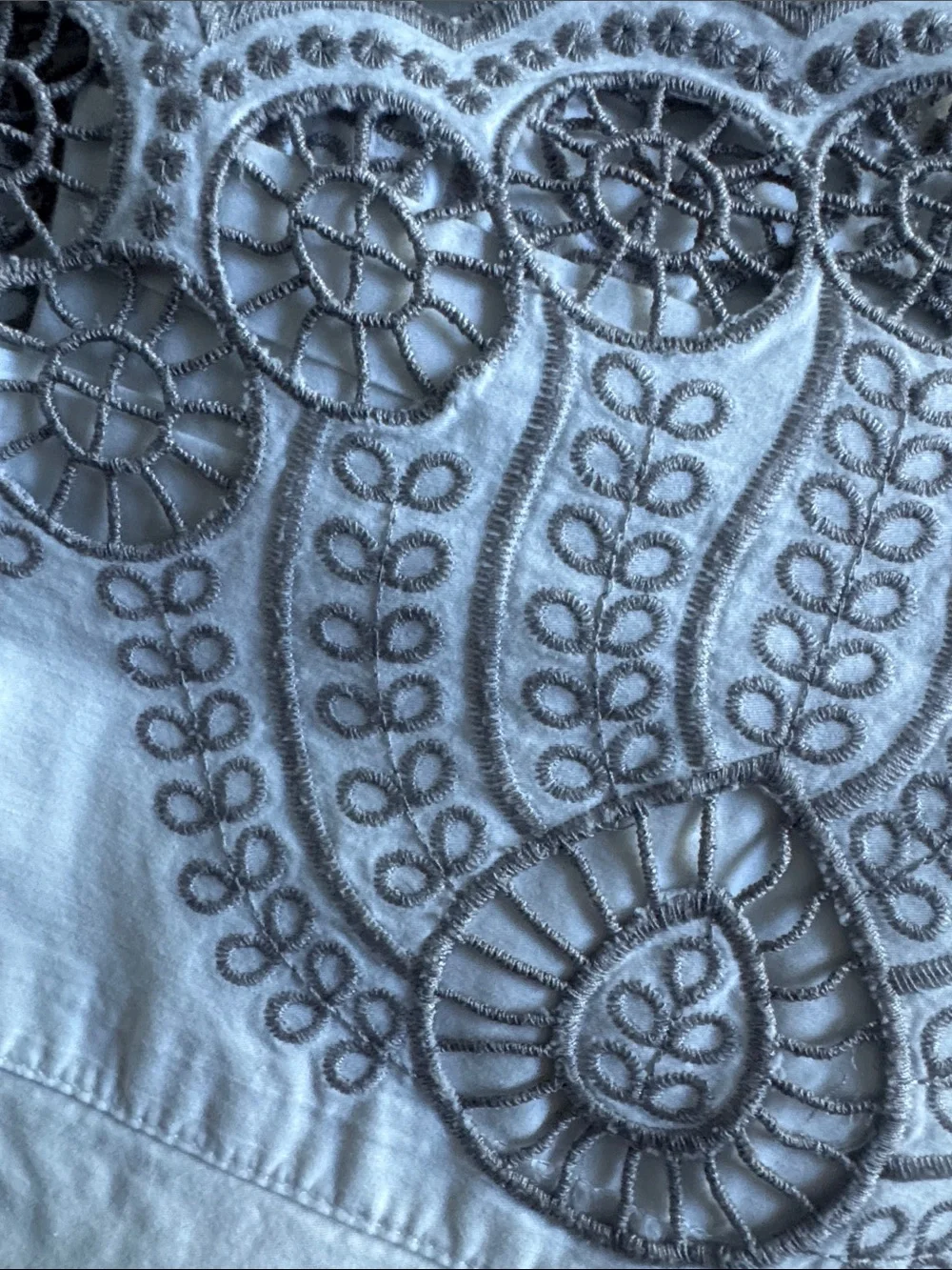 Anthropologie petunia king flat White Eyelet Embroidered sheet